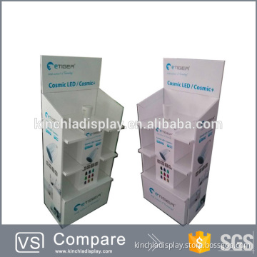 New design cardboard display stand with base suit for LED light
